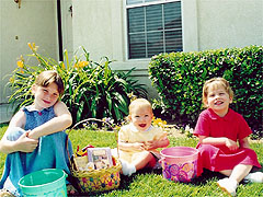The Girls with their Easter Baskets